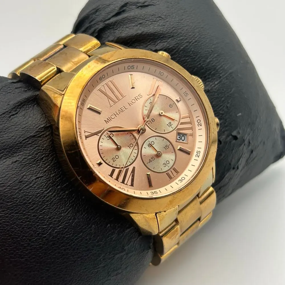 Michael Kors MK-5778 Rose-gold Runway Chronograph Watch, Working